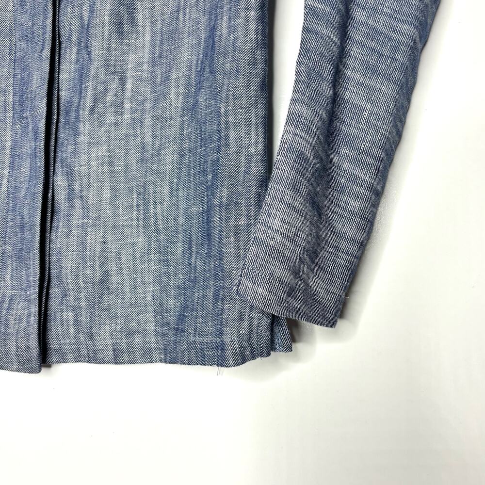 Loup Lila Blue Chambray Linen Blend Button Down Top XS - Picture 4 of 10